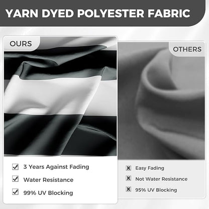 Grand patio 12 FT Patio Cantilever Umbrella Outdoor Large Round Aluminum Offset Umbrella Base Included for Deck Yard (Black & White, 12 FT)