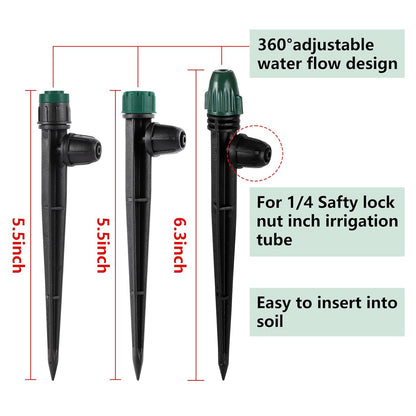 30Pc Anti-Drop Drip Irrigation Kit Lock Barbed Design 10pc Drip Irrigation Emitters 10pc Irrigation Sprayer 10pc Misting Sprinkler for Garden Raised Garden Bed Yard Lawn (30pc-Spray Drip Mist)