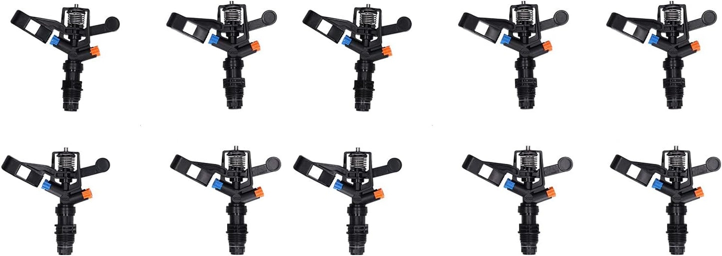 Rocking Arm Sprinklers,10PCS Plastics G 1/2 Male Thread 360° Rotating Sprinklers Watering Sprinkler for Yard Lawn and Grass Irrigation 4.7x4.5in