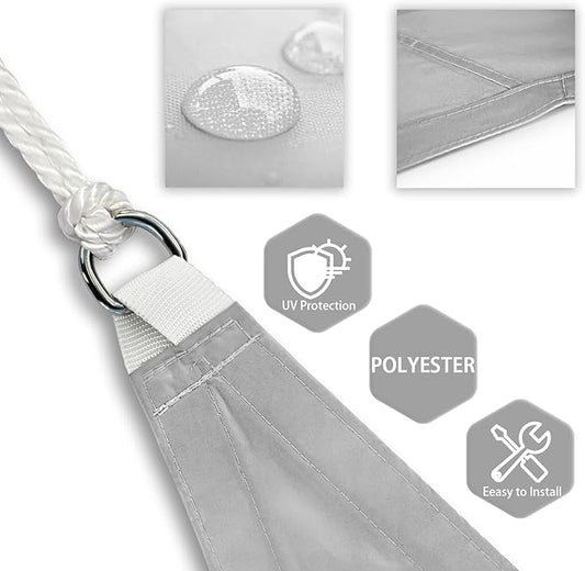 Patio Paradise 17' x 20' Sun Shade Sail Waterproof Gray Rectangle Shade Canopy UV Block Tarp Cloth Outdoor Patio Cover for Garden Backyard Deck Awning