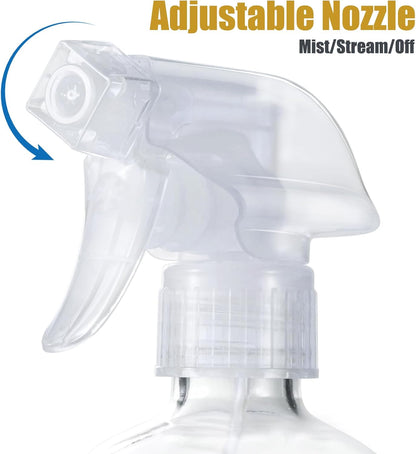 JohnBee Glass Spray Bottles with Silicone Sleeve, 2 Pack16 oz Empty Refillable Containers with Adjustable Spray Nozzles, Spray Bottles for Hair, Cleaning Solutions and Plants Olive Green&Pink