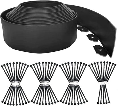 Landscape Edging 49FT,Garden Edging Borders Black [Extra Tall 4IN High] with 75pcs Plastic Stakes, Lawn Edging Flexible DIY Fence for Landscaping,Flower Bed,Grass,Gravel,Tree Surrounding