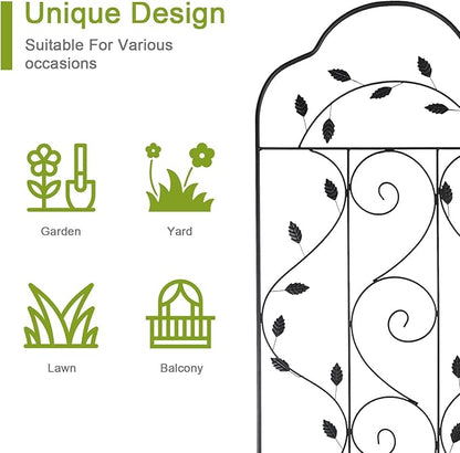 hogardeck 4 Packs 84 * 19 inch Metal Garden Trellis for Climbing Plants Outdoor,Heavy Duty,Black Coating Rustproof Trellis for Rose, Vegetable, Flowers, Expandable,Perfect for Training Climbing Plants