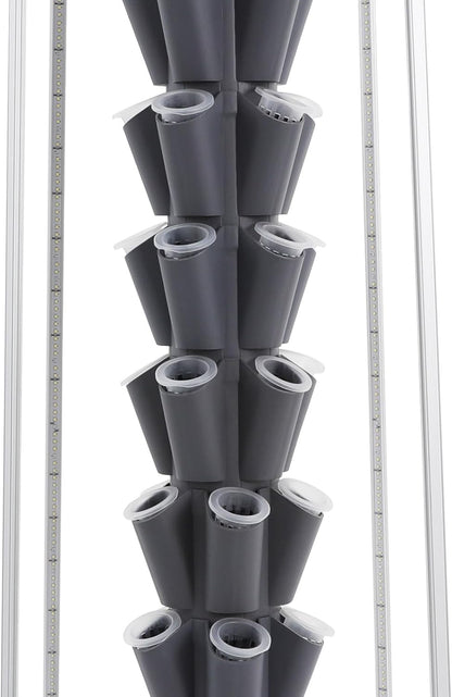 Hydroponic Tower, Vertical Planter Tower, 40 Planting Holes Water Planting Growing System Kit, Hydroponics Growing System Container with LED Grow Light for Herbs, Fruits and Vegetables