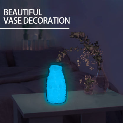 900pcs Glow in The Dark Rocks Outdoor Decorations Stones Small Luminous Pebbles Indoor/Outdoor Decor for Garden Fish Tank Aquarium Planter Walkway - Lake Blue