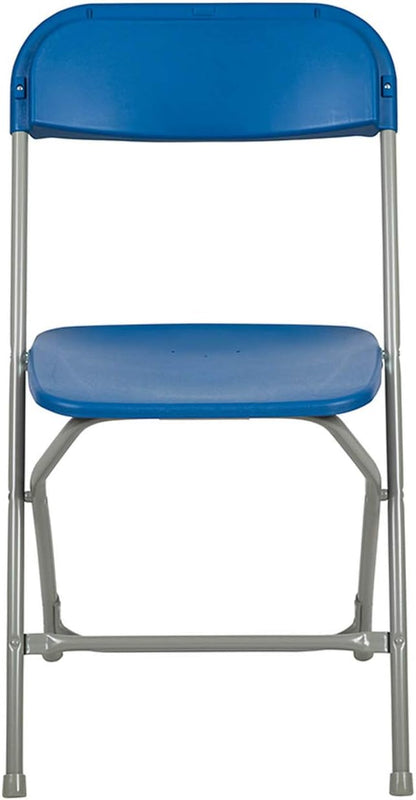 Flash Furniture Hercules Series Plastic Folding Chairs for Parties and Weddings, Stackable Commercial Event Seats, Set of 10, Blue
