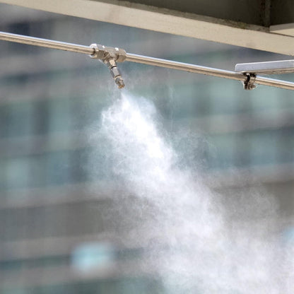 12 Pcs Misting Nozzles, Brass Misting Nozzles High Pressure Anti Drip Cleanable 0.012" / 0.3mm Orific for Outdoor Cooling System