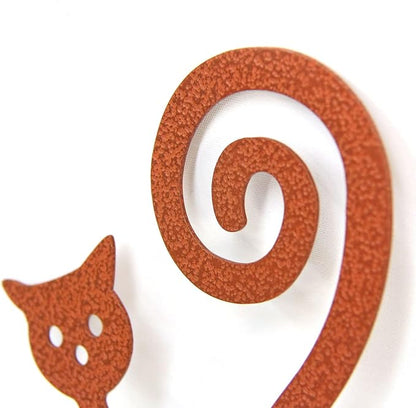 Plant Stakes Powder Paint Coating Garden Picks-Potting and Changing -Steel-Brown- Cat