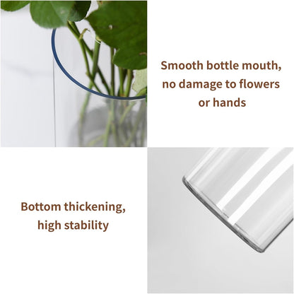 Clear Flower Vase, Non-breakable Vases, 5" W x 16" H, Acrylic Vase, Aesthetic Room Decor Cylindrical Modern Flower Vases for Table Centerpiece, Home Decor, Women Floral Arrangement Gift