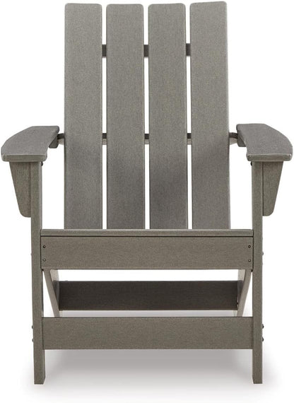 Signature Design by Ashley Visola Outdoor Patio HDPE Weather Resistant Adirondack Chair, Gray