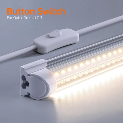 DIY Plant Shelf with Grow Lights and EVA Greenhouse Cover, Plant Stand with Adjustable Rack and Wheels, 8-Pack 192W T8 3000K Full Spectrum Plant Lights for Seed Starting (29.5L x 13.8W x 70.9H)