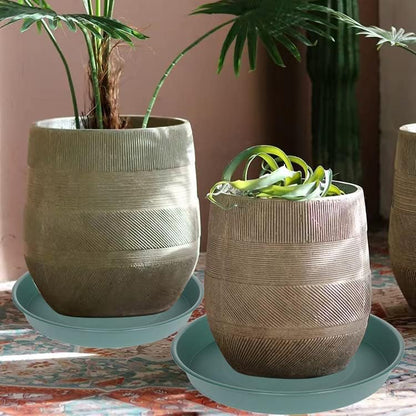 4 Pack of 16 17 inch Plant Saucer (15 inch Base), 2.3" Depth, Heavy Duty Deep Plant Trays for Pots, Bird Bath Bowls, Plastic Plant Saucers for Indoors, Drip Trays for Planter (17", Green)