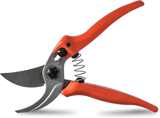 8" Lightweight Pruning Shears - Bypass Gardening Scissors, Sharp Garden Clippers with Low-friction Painted Stainless Steel Blade