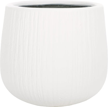 SAFAVIEH Outdoor Collection Francia Modern White Concrete Ficonstone Planter Pot
