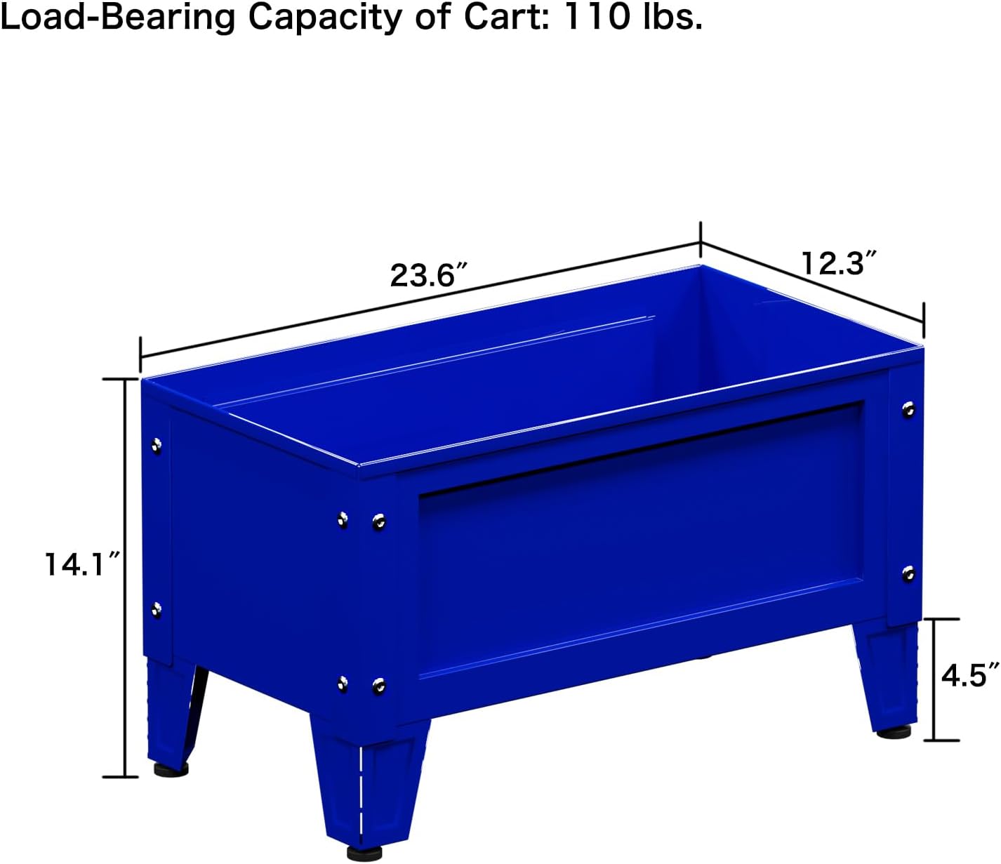 Raised Garden Bed with Low Profile Design Metal Planter Box for Growing Fresh Herbs Vegetables Flowers Succulents&Other Plants for Outdoor Backyard Patio Deck Balcony Blue
