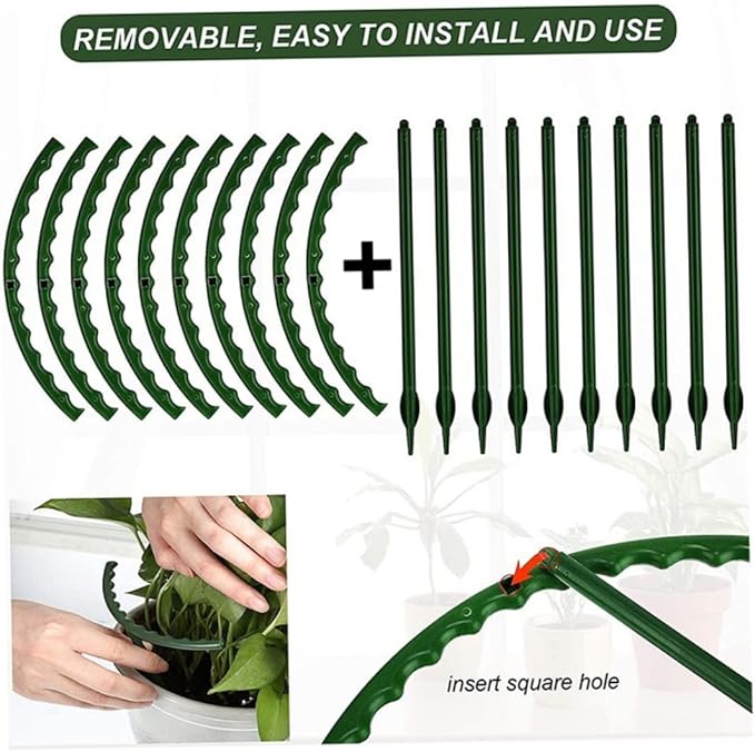 Plant Support Stakes Round Plant Support Ring Cage Shrub Holder for Vegetables Flowers 20Set..