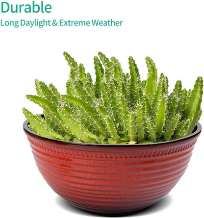 2 Pack 10 Inch Plant Pots,Durable Decorative Flower Pots Planters with Drainage Hole for Indoor and Outdoor Plants,Flowers,Succulents, Red