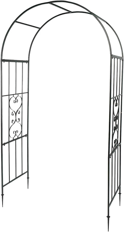 VINGLI Garden Arbor, Arch Walkway for Wedding Ceremony Party, Christmas Garden Decorations Steel Garden Trellis for Plant Climbing, Pergola for Garden, Backyard, Lawn, Bench (Dome)