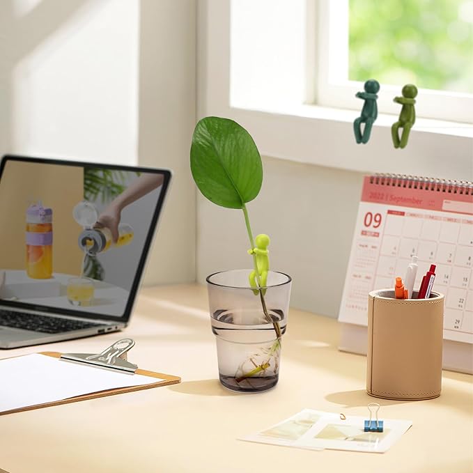 Plant Propagation Friends, Leaf Buddy Plant Support for Sprouts, Stems, Shoots and Cuttings, Growth Tool for a Plant Propagation Station Indoor Garden Funny Gift for Plant Lover (3, Yellow)