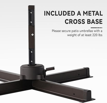 10' X 10' Cantilever Patio Umbrella Outdoor Heavy Duty Double Top Windproof Square Offset Umbrellas with 360-degree Rotation for Pool Deck Backyard, Black