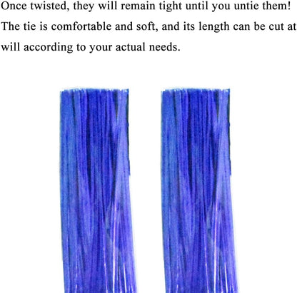 HAHIYO 300Pcs 4 inches Blue Metal Twist Ties Bread Candy Coffee Bag Ties Plant Garden Twist Ties for Cellophane Treat Bags Gift Wraping Bags Plastic Bags Halloween Party Cake Present Art Crafts