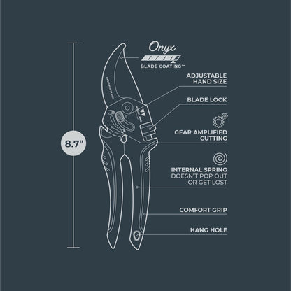 Woodland Tools Co. Super Duty Bypass Pruning Shears – 3/4" Cut Capacity, Gear-Driven Cutting System, High Carbon Steel Blade, Internal Spring, Adjustable Grip, Garden Pruner for Thick Stems and Shrubs