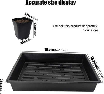 4 inch (10CM) Square Nursery Pots 60pcs, Sturdy Seedlings Trays 5 Pcs, Seeds Starter Germination Tray, Microgreening Planter Nursery Propagation 5 Sets