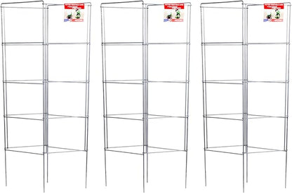 Cedar Ridge Square Foldable Potted Vegetable Cage – Heavy-Duty Plant Support for Containers & Small-Space Gardens – Ideal for Tomatoes, Peppers & Climbing Plants. Made in USA (9x40) – 3-Pack