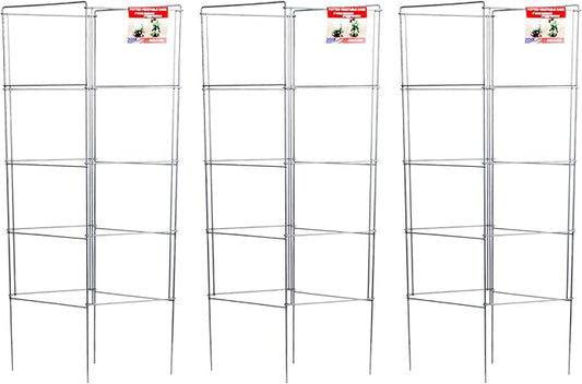 Cedar Ridge Square Foldable Potted Vegetable Cage – Heavy-Duty Plant Support for Containers & Small-Space Gardens – Ideal for Tomatoes, Peppers & Climbing Plants. Made in USA (9x40) – 3-Pack