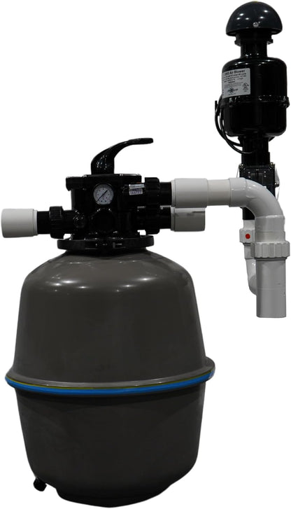 HALF OFF PONDS Simply Clear Koi Pond Filter System with 2HP Blower – Filters Ponds Up to 2,500 Gallons – Bio Comb Media, 6-Way Valve, Pressure Gauge- Mechanical & Biological Filtration