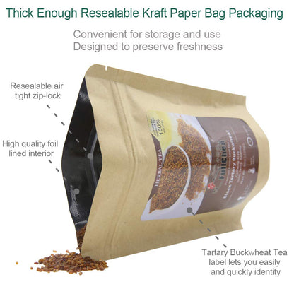 FullChea - Himalayan Tartary Buckwheat Tea - Roasted Black Buckwheat - Loose Leaf Herbal Tea - Caffeine Free - NON-GMO - Gluten Free - 100% Natural 8oz / 226g