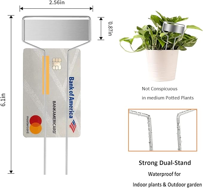 30pcs Plant Labels Plant Markers for Outdoor Plants 6inch Plant Labels for Seedlings Outdoor Garden Waterproof Plant Tags and Labels for Flower Vegetable Herbs Greenhouse (6 in, Silver)