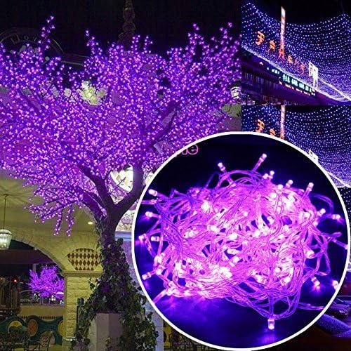 FULLBELL Fairy Lights Outdoor String Lights 33ft 100 LED with Memory Modes Controller, Extendable Christmas Lights Decorations for Wedding, Christmas, Party, Patio, Indoor Outdoor (Purple)