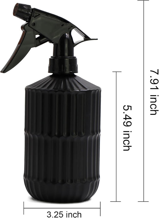 OFFIDIX Glass Spray Bottle, Pressure Watering Can, Indoor Plant Mister, Adjustable Nozzle Watering Glass 0.45L/15.22oz Spray Bottle for Garden Plants Cleaning Solutions (Black)