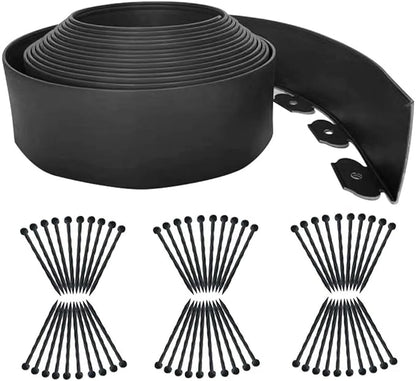 Garden Edging Borders 66FT,Landscape Edging Black[Extra Tall 4IN High] with 60pcs Stakes,Lawn Edging Flexible Garden Border Mini Plastic Fence for Flower Bed Landscaping