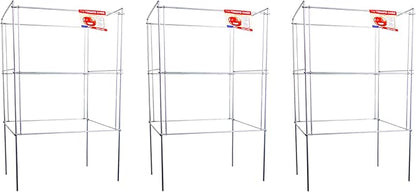 Cedar Ridge Square Foldable Flower Support Cage – Heavy-Duty Plant Support for Peonies, Mums & Pepper Plants – Ideal for Flower Beds & Garden Borders. Made in USA (13x24) – 3-Pack