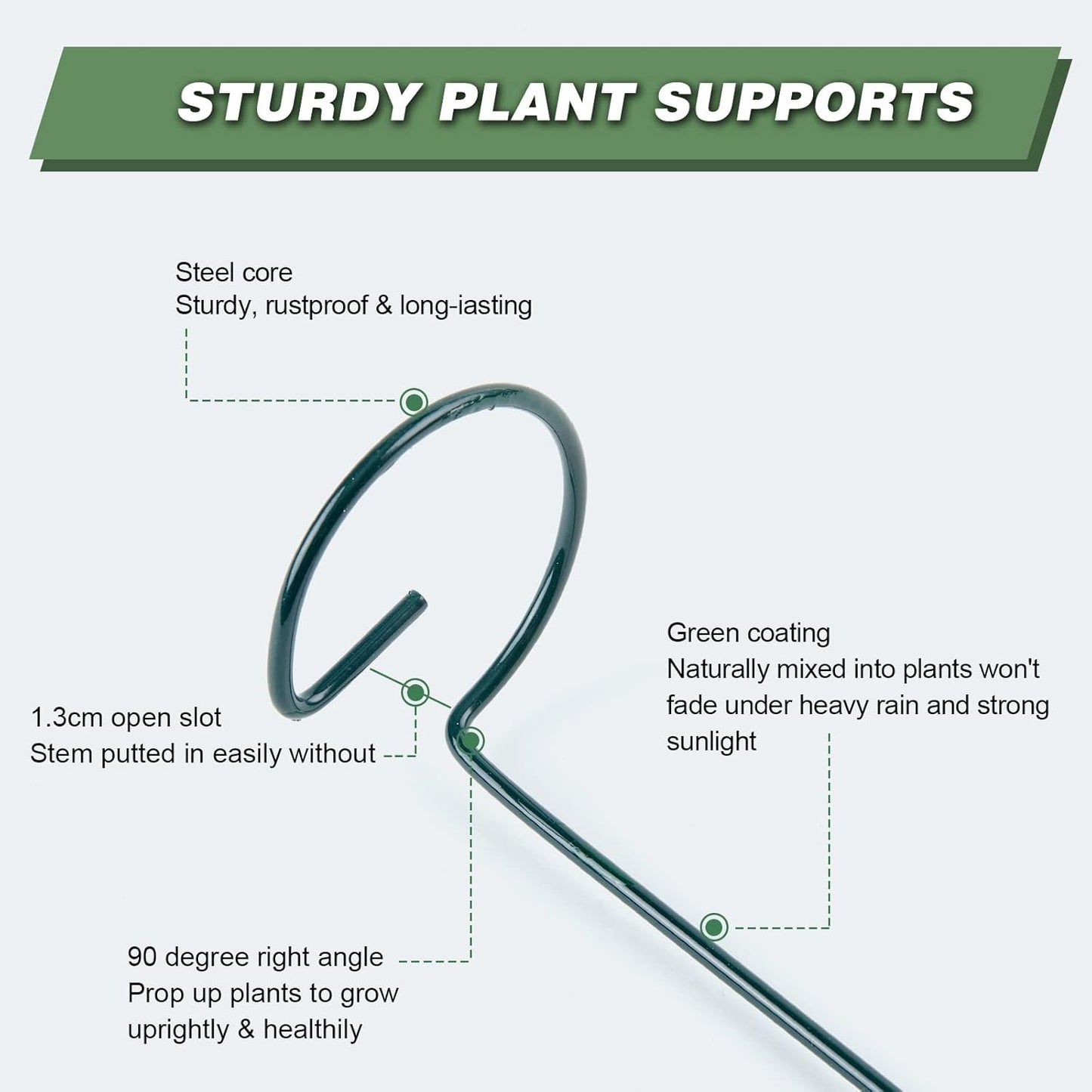 Joyhalo 12 Pack Plant Support Stakes 24 Inch, Plant Stakes, Flower Stakes with 24 Twist Ties, Garden Sticks for Plants Iris, Dahlia, Gladiolus, Amaryllis, Rose, Sunflower, Tomato, Sapling Etc