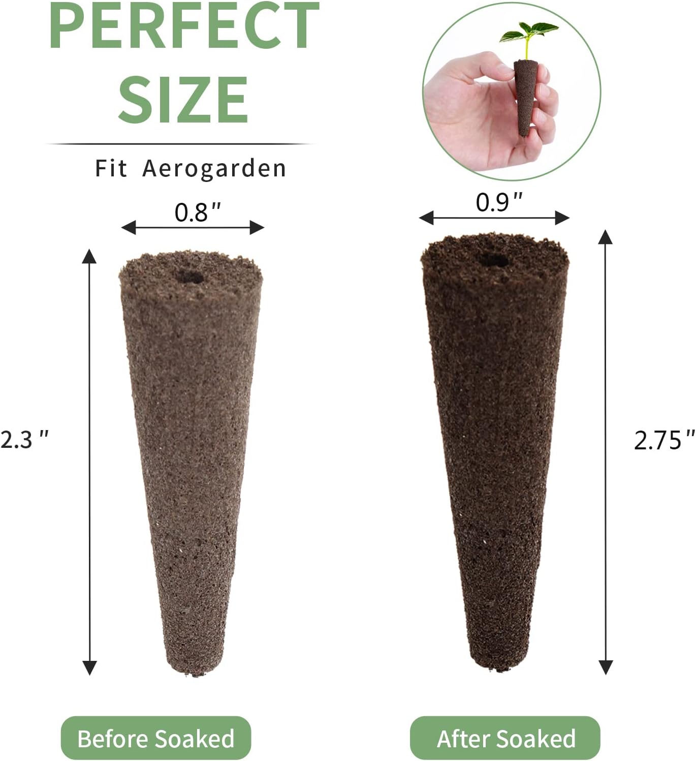 50 Pack Grow Sponges, Seed Starter Pods Growth Sponges Compatible with AeroGarden, PH-Balanced Refill Pods Gardening Accessories for Hydroponic Indoor Growing System