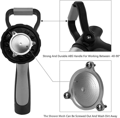 GREEN MOUNT New Patent Garden Hose Nozzle, Heavy Duty Water Nozzle, High Pressure Fireman Style Nozzle with Ergonomic Handle to Water Lawn and Garden, Black