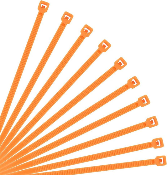 XINGO Nylon Cable Zip Ties Self Locking Plastic Wire Ties with 40 Lbs Tensile Strength for Indoor and Outdoor 12 Inch 500 Pack Orange