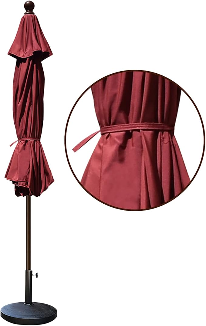 EliteShade USA 10-Year-Non-Fading 9Ft Market Umbrella Patio Umbrella Outdoor Table Umbrella with Ventilation, Burgundy