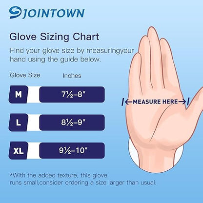 Jointown Basic Heavy Duty Nitrile Gloves, Mechanic Gloves 8 Mil Nitrile Disposable, with Raised Diamond Texture, Case of 100, Orange, Large