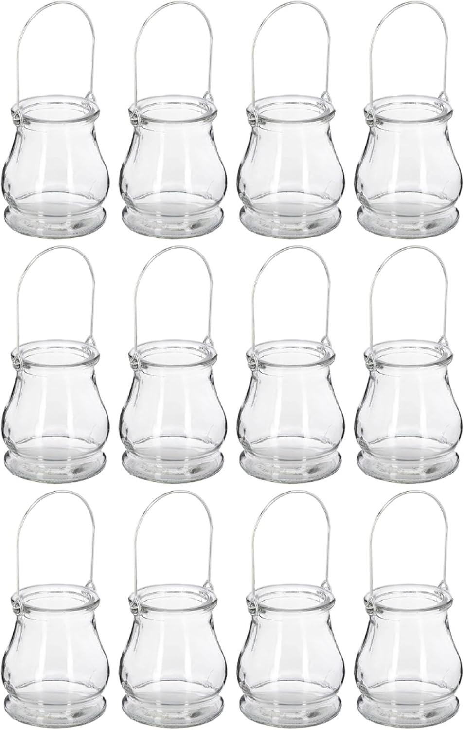 12PCS Hanging Glass Candle Holder: Glass Air Plant Succulent Vase Hanger Plant Terrariums Orbs Air s for Party Wedding Centerpiece