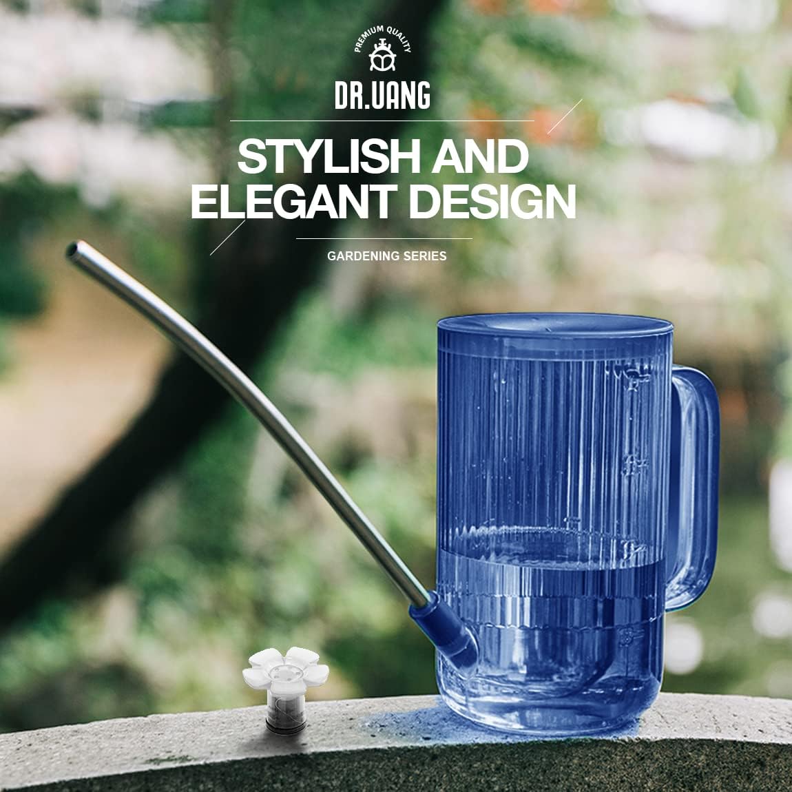 Small Watering Can Indoor Plants with Long Spout (1L, Blue)
