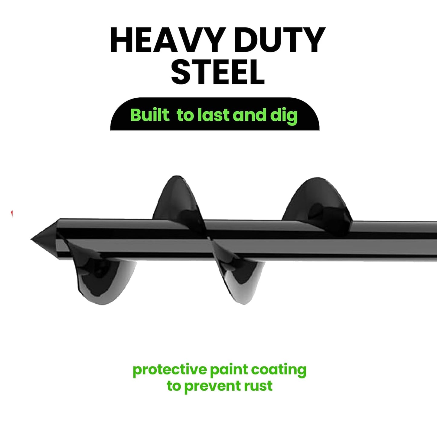 K-Brands Auger Drill Bit for Planting – 3 x 12 Inch - Gardening Tools Spiral Hole and Bulb Planter for Umbrella Holes - Compatible with 3/8 Inch Hex Drive