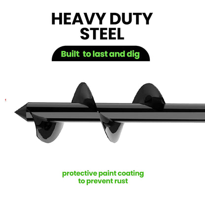 K-Brands Auger Drill Bit for Planting – 3 x 12 Inch - Gardening Tools Spiral Hole and Bulb Planter for Umbrella Holes - Compatible with 3/8 Inch Hex Drive