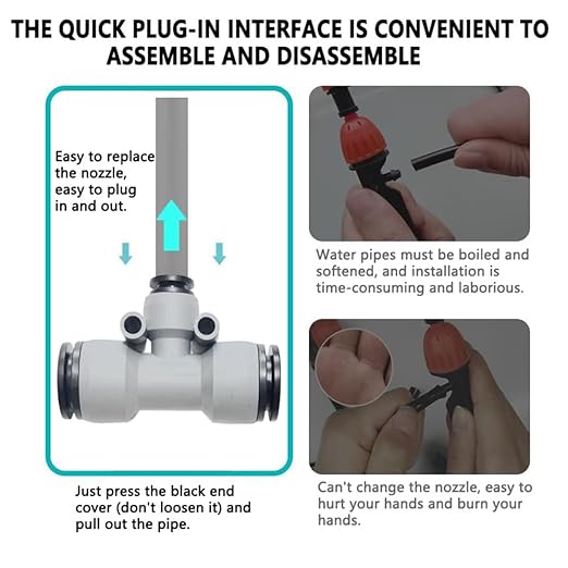 98FT Drip Irrigation System Kit,Quick Installation and Disassembly,with Y-Type Distribution Water Separator,Atomization and Drip Irrigation Nozzles,Flowerpot Garden Plant Yard Watering System.