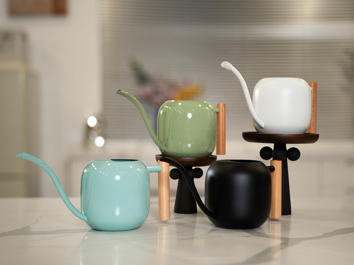 Green Moon Watering Can Indoor Plants 1.2L/41oz Sage Green Water Can Indoor Metal Small Water Can Pot with Long Spout for House Bonsai Plants Garden Flower Decorative