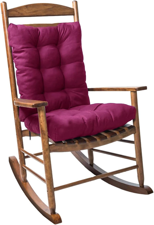 Patio Rocking Chair Cushion, 1 Pack Non Slip Back Chair Cushion High Back Indoor Outdoor Chaise Lounger Cushion Seat Pads, Purple