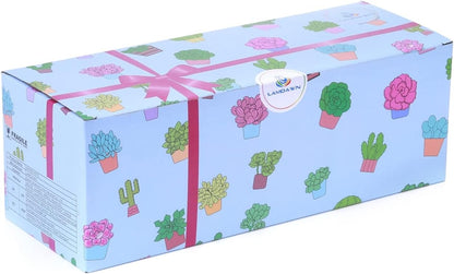 Cute Ceramic Succulent Garden Pots, Planter with Drainage and Attached Saucer, Set of 5 -Plants Not Included (Vivid Colors)